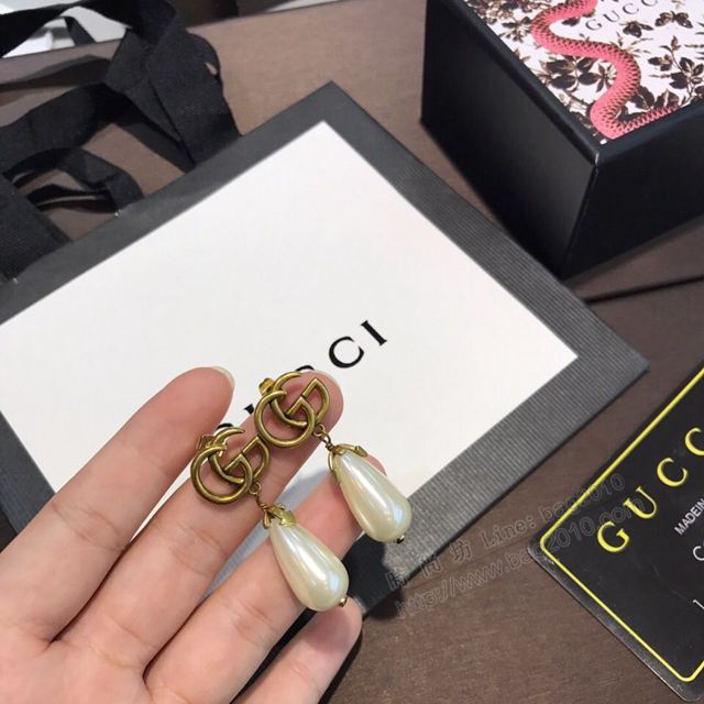 GUCCi飾品 古馳s925純銀針耳環 Gucci珍珠雙G耳釘  zgbq1184